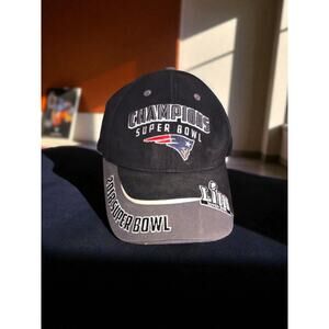 2018 Superbowl Champions Hat Patriots Black/Grey Team Apparel One Size